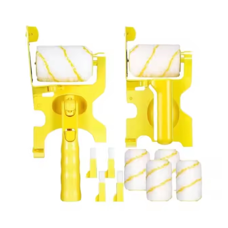 Multifunctional Handheld Paint Edger Combo Kit with Extra Replacement Roller Brush for Indoors Outdoors Wall Ceiling Painting