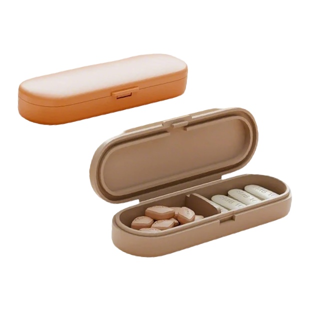 Portable pill box, travel pill box, 7-day pill box, weekly pill box