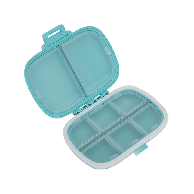 Portable pill box, travel pill box, 7-day pill box, weekly pill box